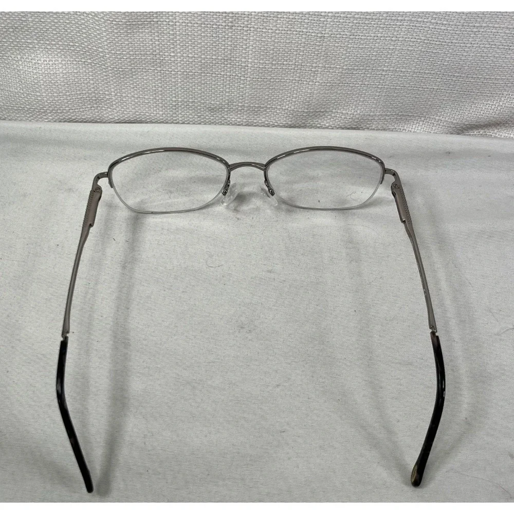 Safilo Elasta Semi Rimless Eyeglasses Gray Titanium Oval Frames Made in Italy